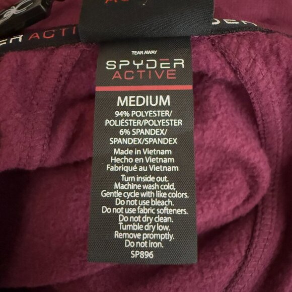 NWT Spyder Active Full Zip Fleece Jacket Womens Medium Purple Soft Shell Outdoor - Picture 14 of 15